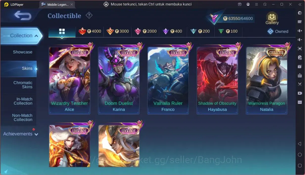 Mobile Legends: Bang Bang Accounts Global|Hero 131|Skin 244|Renowned|KOF Karina|CC Na image 10