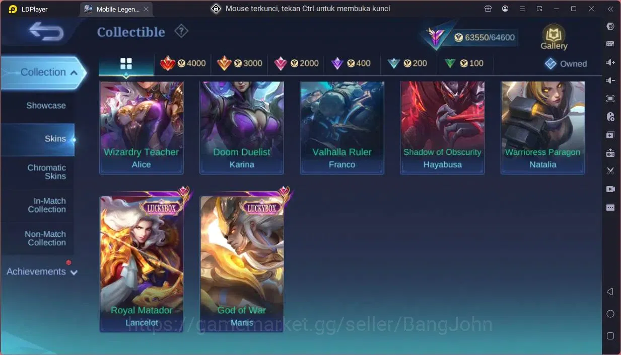 Mobile Legends: Bang Bang Accounts Global|Hero 131|Skin 244|Renowned|KOF Karina|CC Na image 11