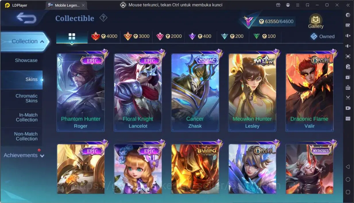 Mobile Legends: Bang Bang Accounts Global|Hero 131|Skin 244|Renowned|KOF Karina|CC Na image 14