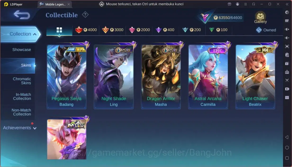 Mobile Legends: Bang Bang Accounts Global|Hero 131|Skin 244|Renowned|KOF Karina|CC Na image 16