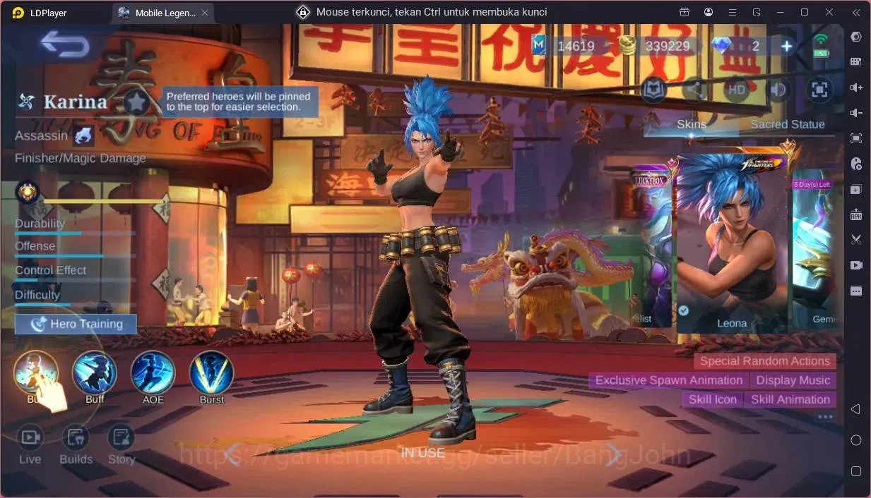 Mobile Legends: Bang Bang Accounts Global|Hero 131|Skin 244|Renowned|KOF Karina|CC Na image 19