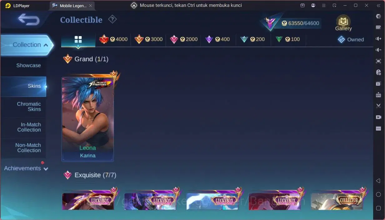 Mobile Legends: Bang Bang Accounts Global|Hero 131|Skin 244|Renowned|KOF Karina|CC Na image 9