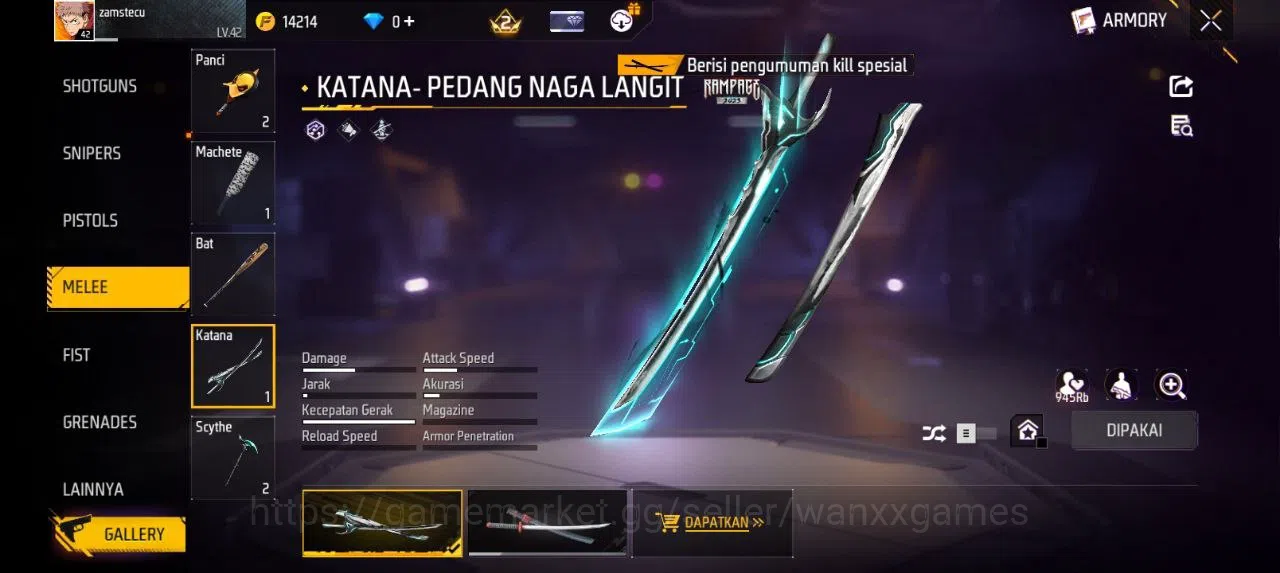 Free Fire Accounts Indonesia | EVOGUN 1 M1014 LVL 5 VAULT 33 EMOTE 8 ANIMASI 1 KATANA LOBY 1 FIST 1 TAS 9 WEAPON 46 | W912 9