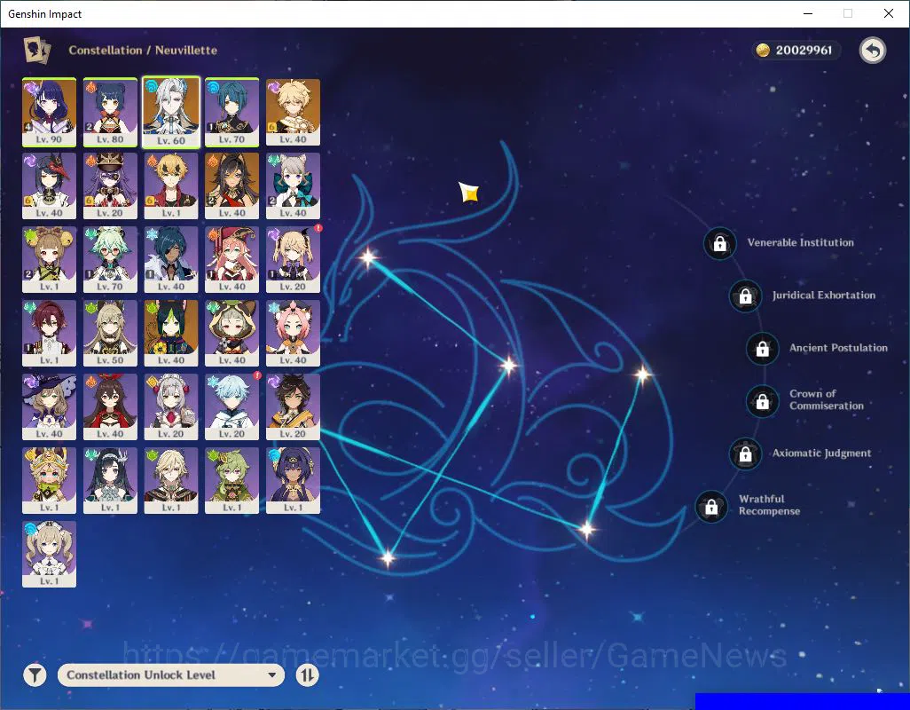 Genshin Impact Accounts Mid Game ASIA|AR 54|2 Limited +1(5*Weapon)|(Raiden Shogun C4+Sign) Neuvillette|Fragile Resign 30 5