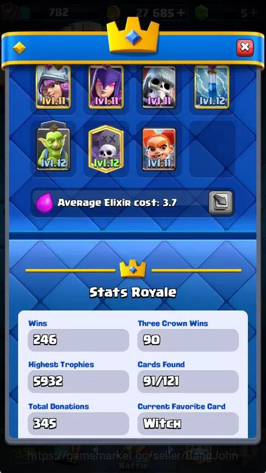 Clash Royale Accounts CL |KTL 12|Trophy 5932|Card 91|5 EVO|1 Hero|5 Lv12 image 19