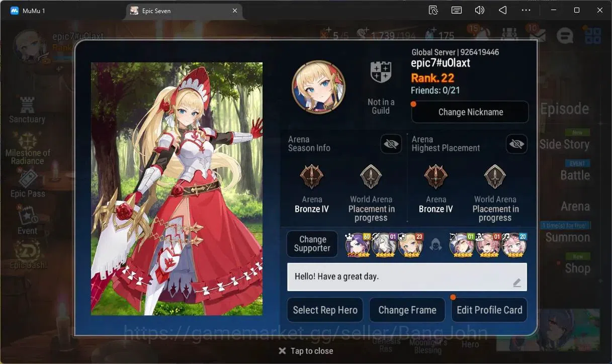 Epic Seven Accounts Global Unverif |6 ML(B Arunka,SE Celine,A Laika,St image 2