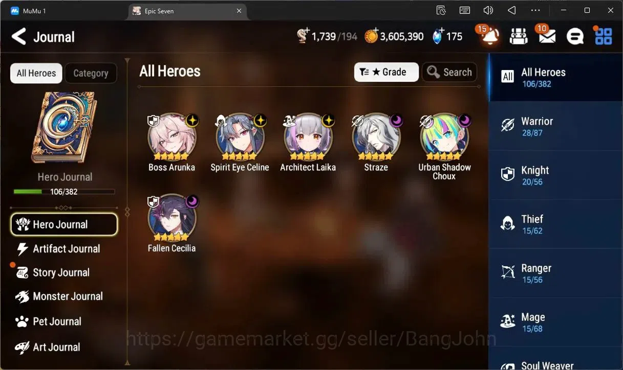 Epic Seven Accounts Global Unverif |6 ML(B Arunka,SE Celine,A Laika,St image 4