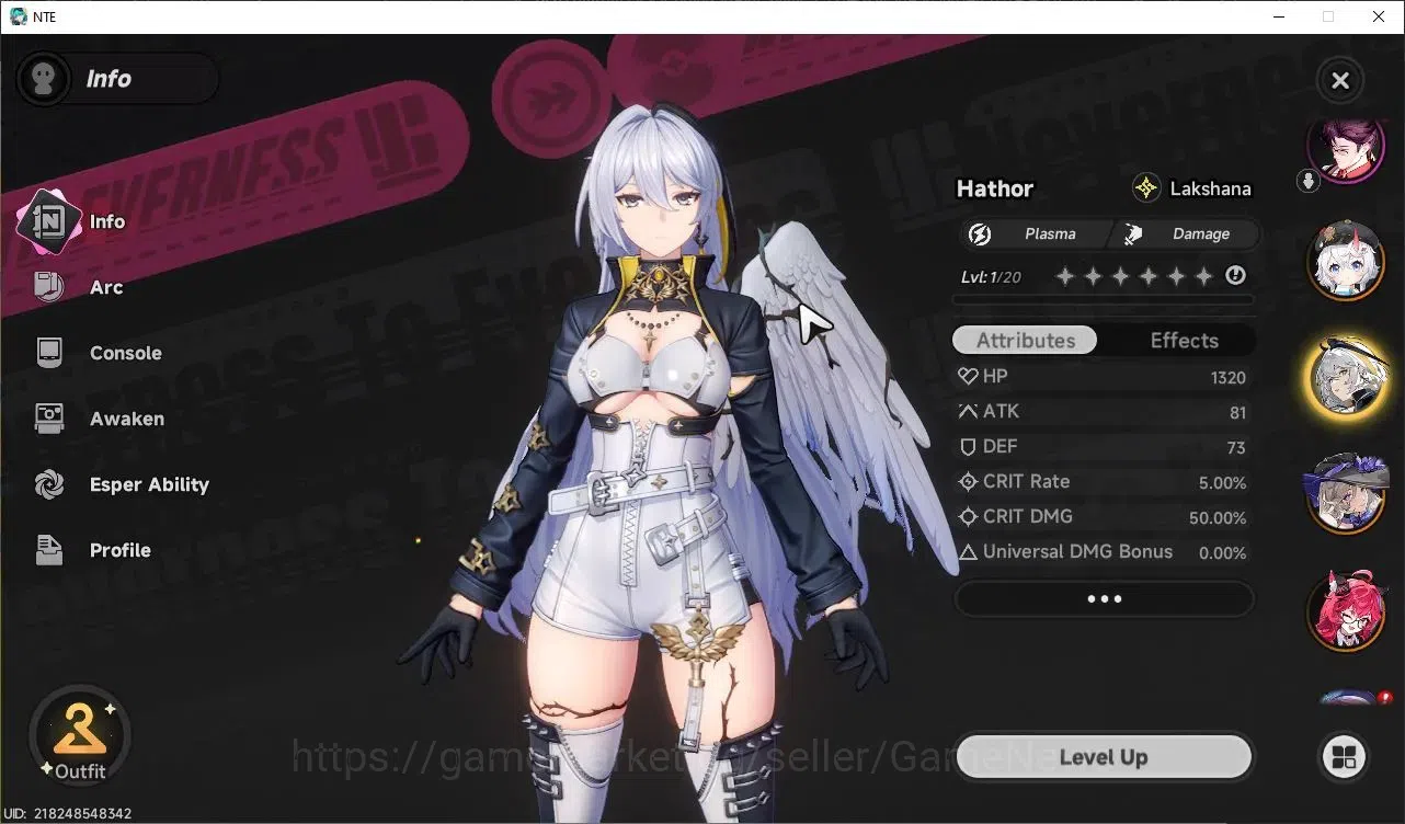 Neverness to Everness Accounts GLOBAL EU|HL 3 [4 SSR] Limited Nanally, Jiuyuan, Sakiri, Hathor |6 SR 4