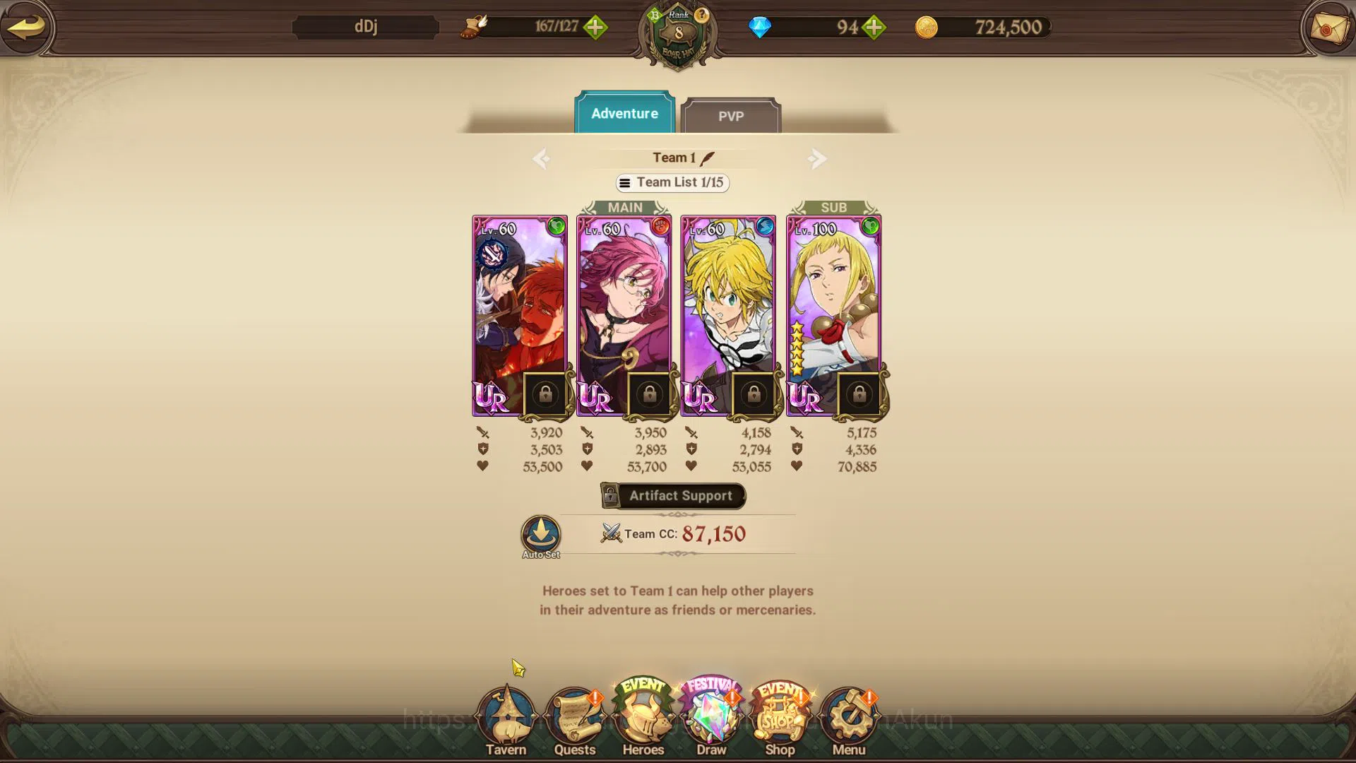 The Seven Deadly Sins: Grand Cross Accounts Global | 305K CC | Fresh Starter | CH 2 | 5 UR  |  image 3
