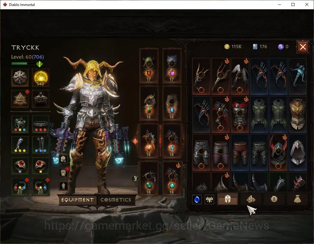 Diablo Immortal Accounts SEA - Verathiel|CS ON|Lv60(706)|Demon Hunter|CR 41 image 5