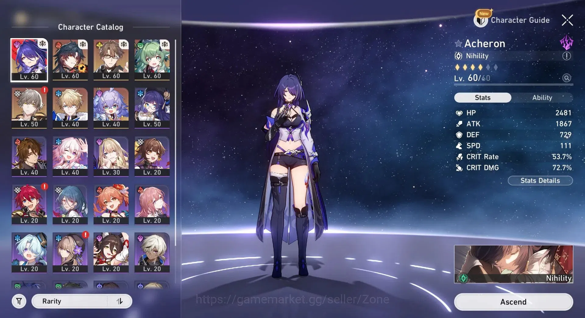 Honkai Star Rail Accounts ASIA|Mortenax Blade E1+Sig LC|TL40|Acheron|Huohuo| image 6