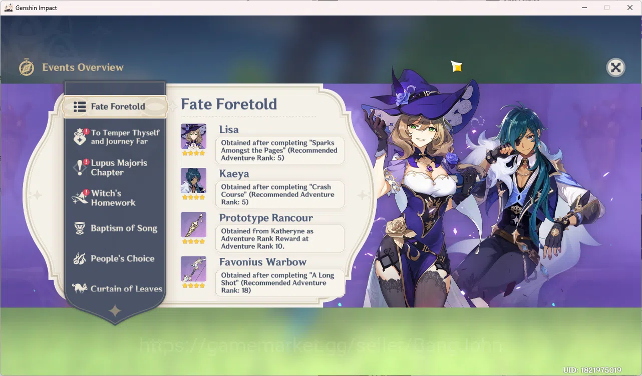 Genshin Impact Accounts Starter | ASIA | AR 10 | 1 Limit Neuvillette | Deh image 13