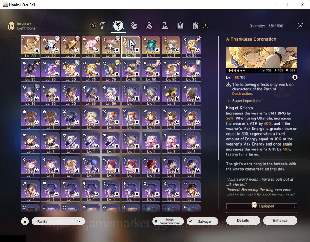 Honkai Star Rail Accounts End Game Asia|TL 68|9 Limited|[Saber,Phainon,Hyacine,Archer]+Sign,Sunday,Sparkle,Ruan 5
