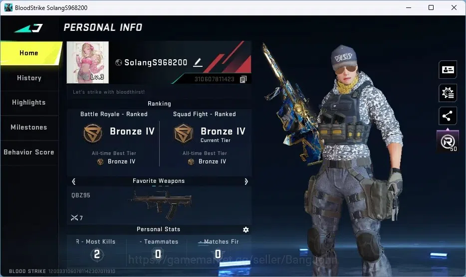 Blood Strike Accounts ASIA | 1 ETERNAL: AUG-Empyrean|1 Epic Name Changin image 1