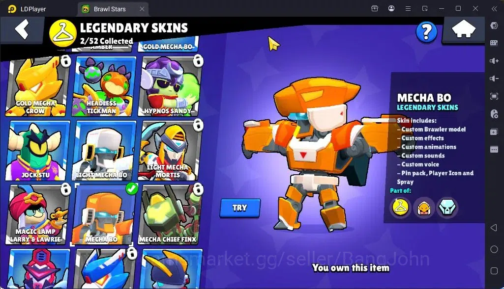 Brawl Stars Accounts Global |Trophy 1287| Brawler 3 Max with Supercharge |Skins 2 Legendary 1 Mythic,3 Epic|Bling 12