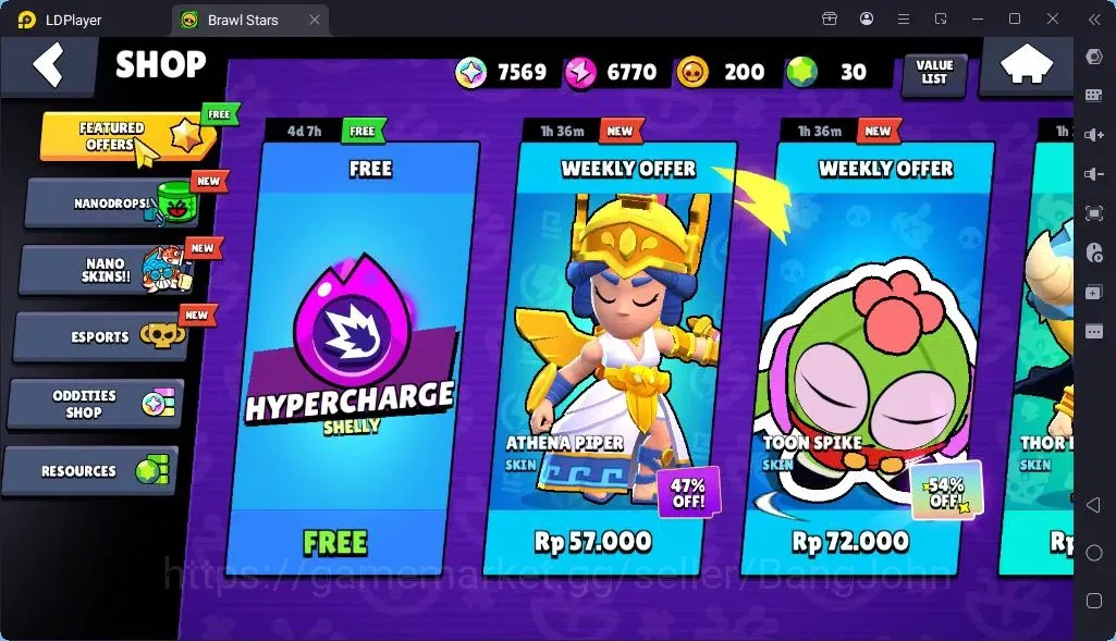 Brawl Stars Accounts Global |Trophy 1287| Brawler 3 Max with Supercharge |Skins 2 Legendary 1 Mythic,3 Epic|Bling 14