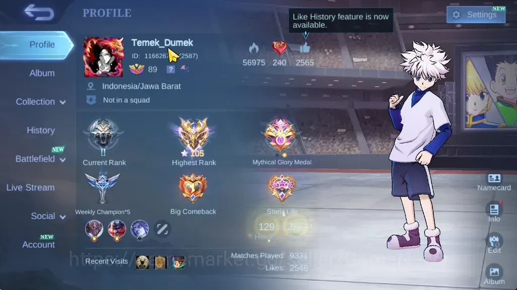 Mobile Legends: Bang Bang Accounts Collector Hero 129|Skin 387|2 Legend Lesley,Lunox|Harith HxH,Fredrinn Neobeasts,Irithel 1