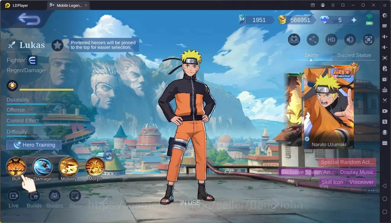 Mobile Legends: Bang Bang Accounts Global|Hero 133|Skin 307|Renowned|Naruto Lukas|CC image 17