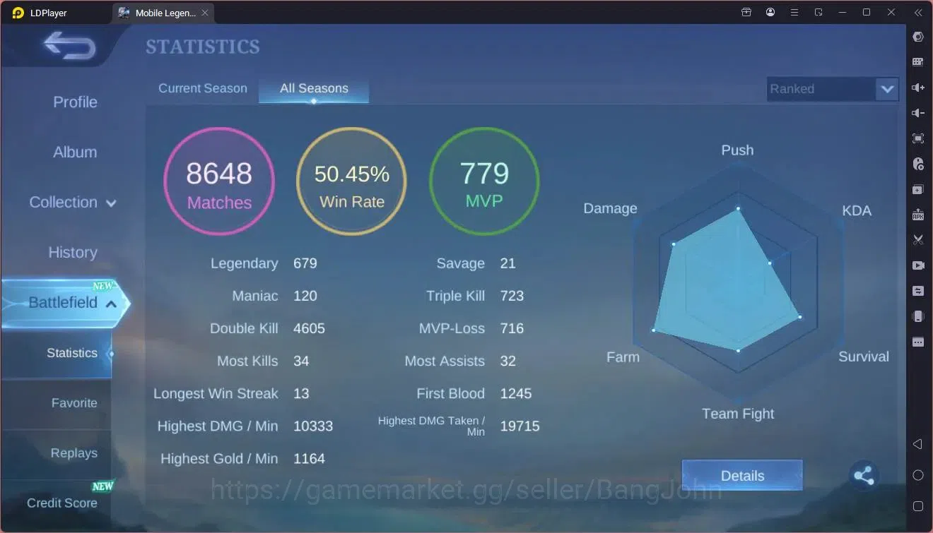 Mobile Legends: Bang Bang Accounts Global|Hero 133|Skin 307|Renowned|Naruto Lukas|CC image 3