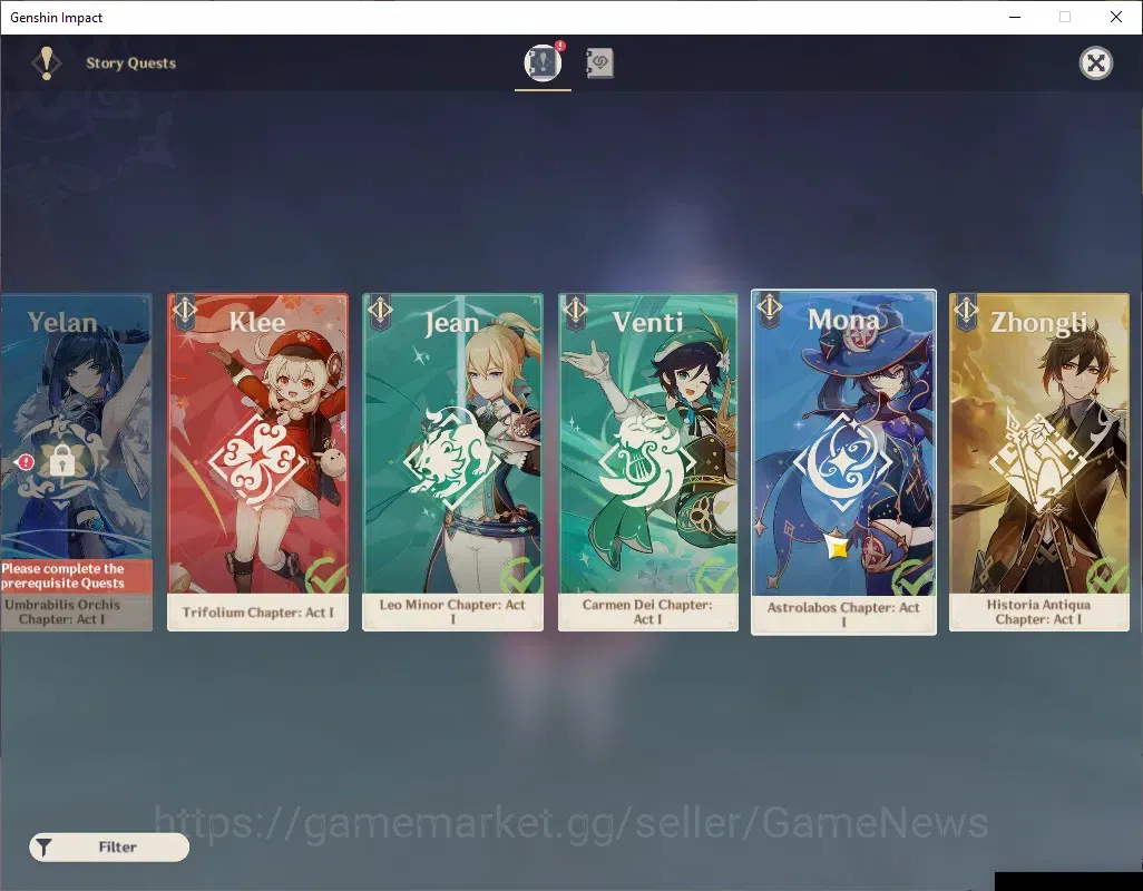 Genshin Impact Accounts ASIA | AR 44 | 2262 Primo | 1 Limited + 1 (*5Stand image 15