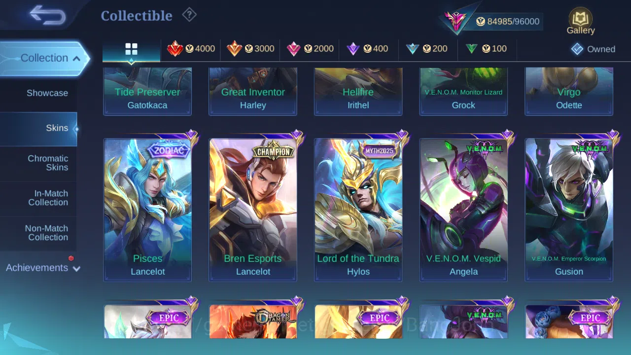 Mobile Legends: Bang Bang Accounts Hero 131 | Skin 359 | Glory | Recall Epic Merah |  image 11