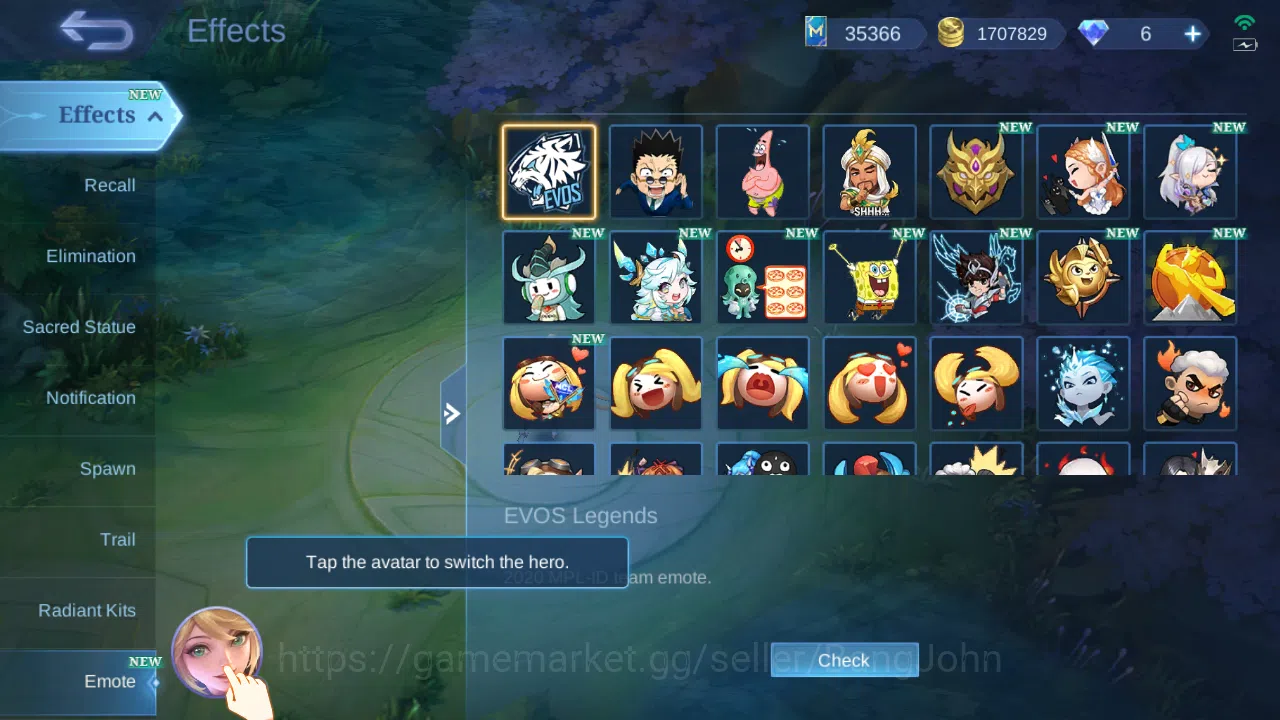 Mobile Legends: Bang Bang Accounts Hero 131 | Skin 359 | Glory | Recall Epic Merah |  image 17