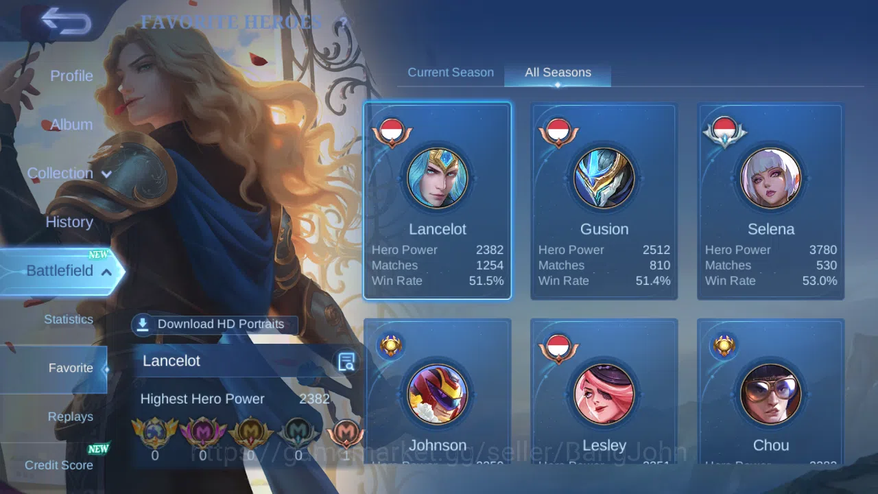 Mobile Legends: Bang Bang Accounts Hero 131 | Skin 359 | Glory | Recall Epic Merah |  image 3