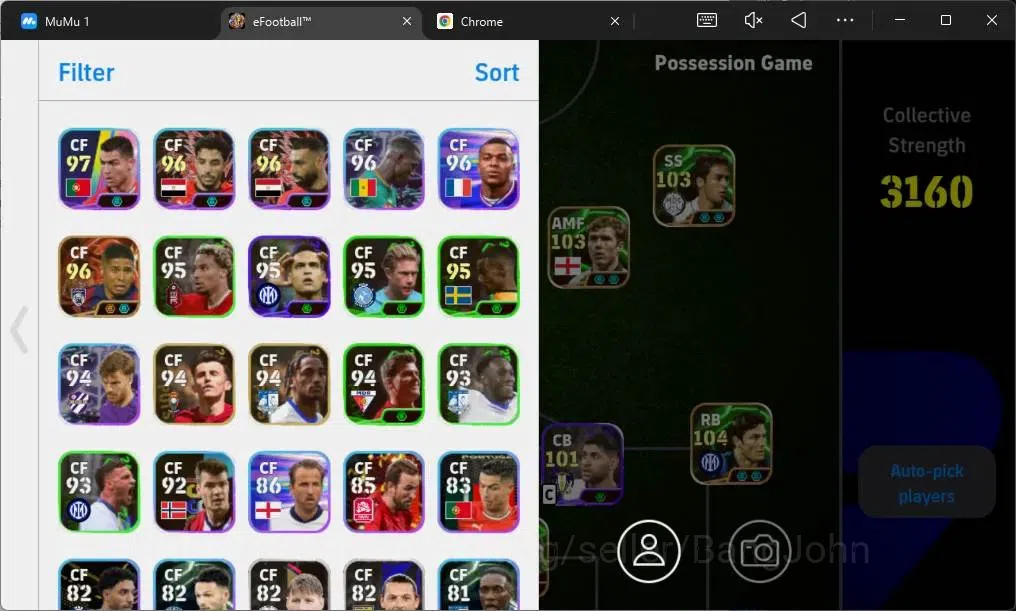eFootball Accounts Mobile|PW 3160|Bigtime Bergson|Epic Zanetti,Schole image 2