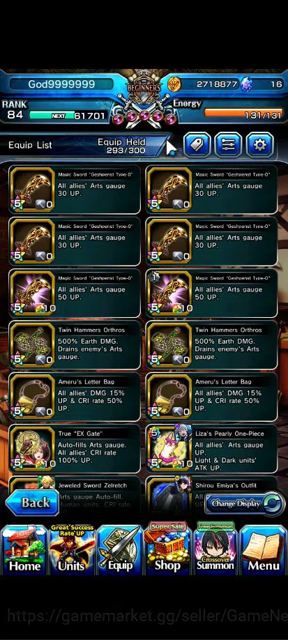 Grand Summoners Accounts Global|Rank 84|18 Asc+5 TW|[Inumuta,Isliid,Chloe,S image 16