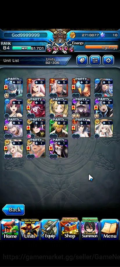 Grand Summoners Accounts Global|Rank 84|18 Asc+5 TW|[Inumuta,Isliid,Chloe,S image 4
