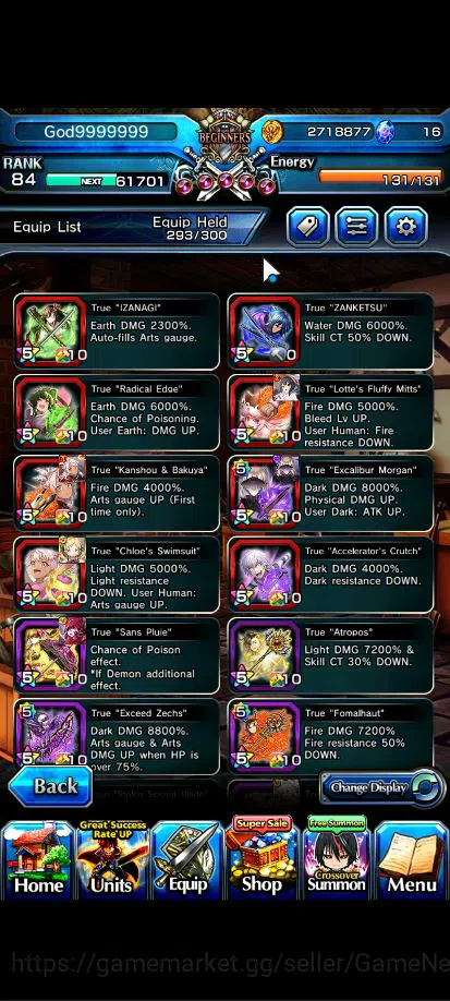 Grand Summoners Accounts Global|Rank 84|18 Asc+5 TW|[Inumuta,Isliid,Chloe,S image 7