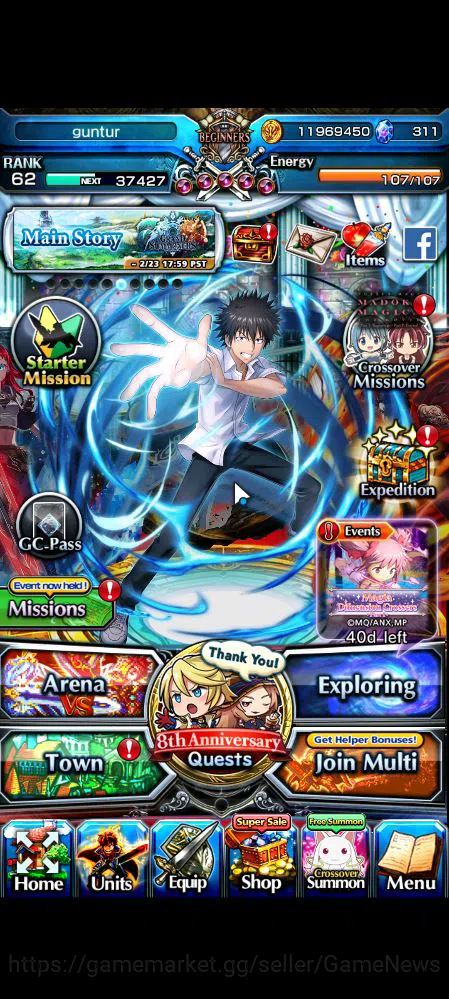 Grand Summoners Accounts Mid-Game Global|Rank 62|6 Ascend|ToumaTW,Pinncale Isliid,AcceleratorTW,Chloe,Comet