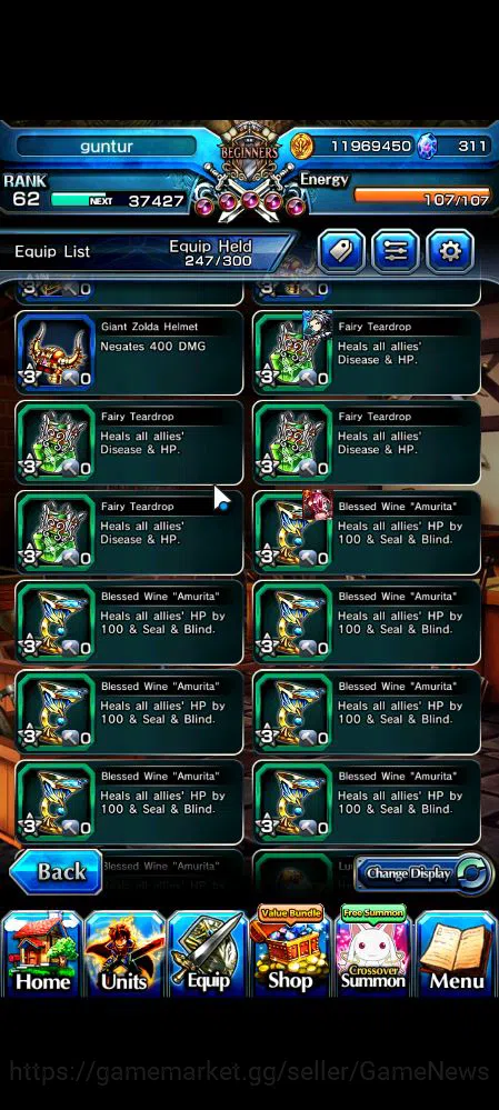 Grand Summoners Accounts Mid-Game Global|Rank 62|6 Ascend|ToumaTW,Pinncale Isliid,AcceleratorTW,Chloe,Comet 14