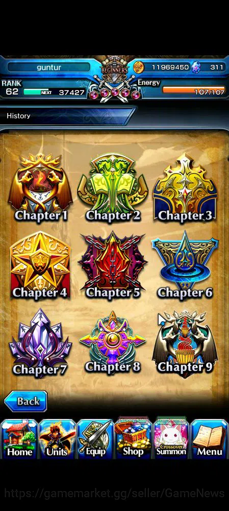 Grand Summoners Accounts Mid-Game Global|Rank 62|6 Ascend|ToumaTW,Pinncale Isliid,AcceleratorTW,Chloe,Comet 18