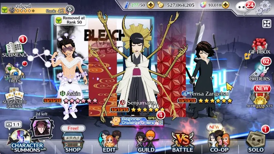 Bleach: Brave Souls Accounts Starter Global |14K BP+10K Orb |Fresh Story|Senjumaru TYBW25|Askin 1