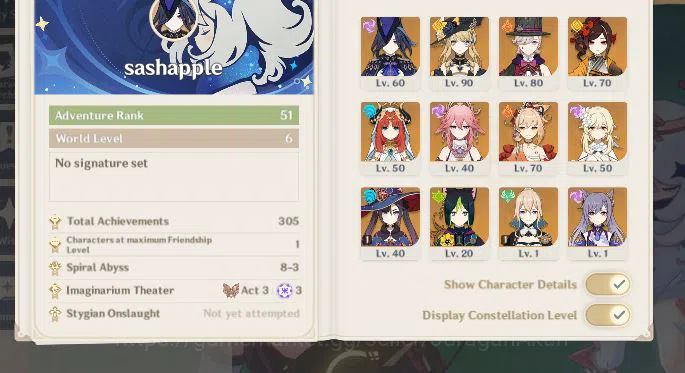 Genshin Impact Accounts Mid Game ASIA|AR 51| 7 Limited+ 1(*5 Weapon)| Yae 2