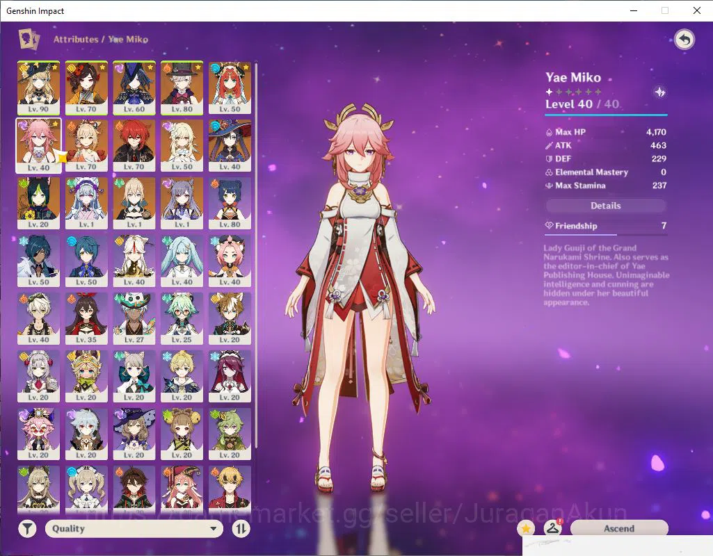 Genshin Impact Accounts Mid Game ASIA|AR 51| 7 Limited+ 1(*5 Weapon)| Yae 3