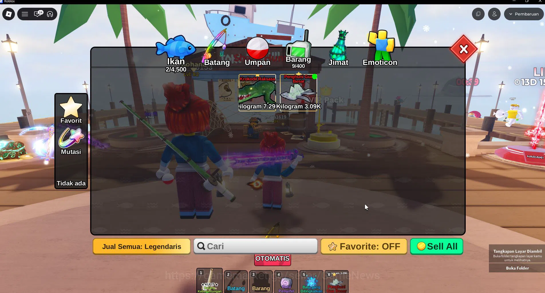Roblox Accounts [Fish It] Lv 339 | 1 Mythic Rod (Ghostfinn), 1 Myt image 3