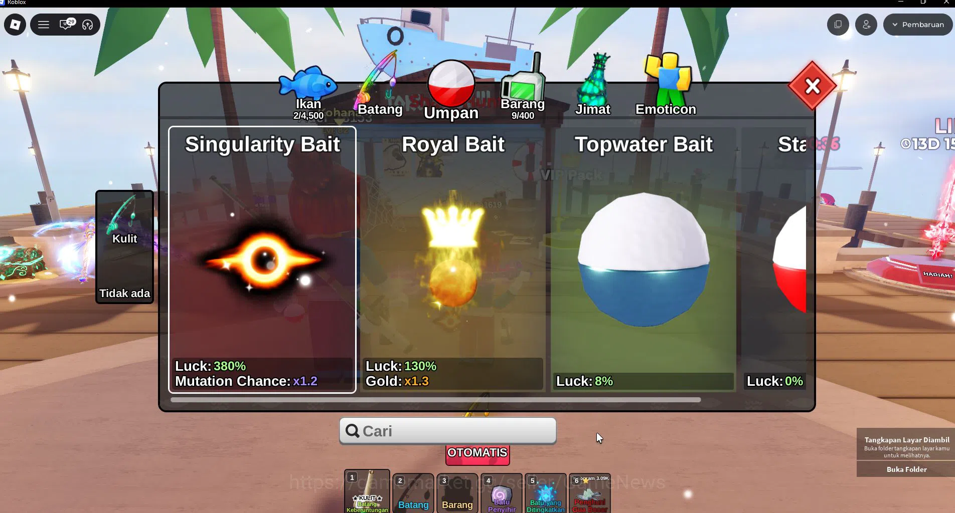 Roblox Accounts [Fish It] Lv 339 | 1 Mythic Rod (Ghostfinn), 1 Myt image 4