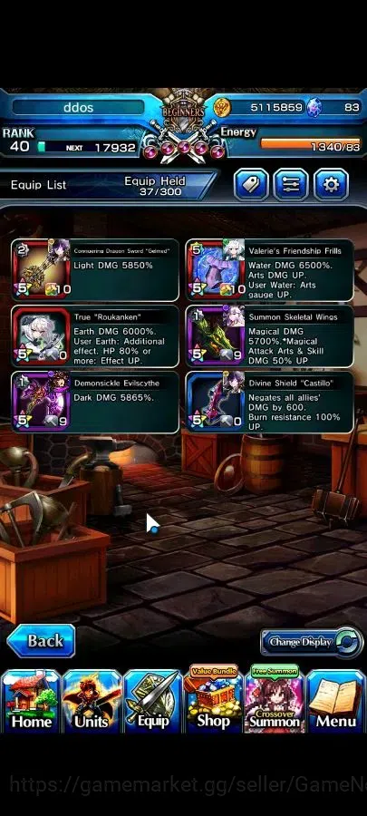 Grand Summoners Accounts Global|Rank 40|83 cc|3 Ascend+1 TW| Youmu Konpaku+ image 12