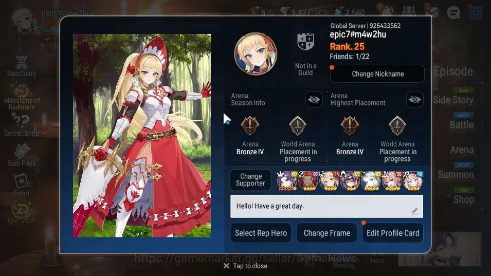 Epic Seven Accounts GLOBAL Unverif|New Era|3 ML(NM Luna,LH Cermia,Astr image 2