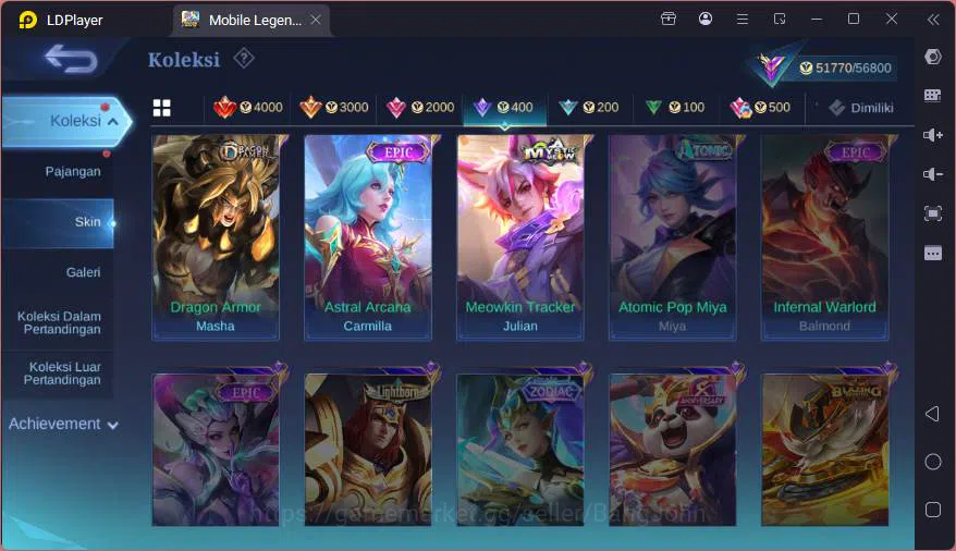 Mobile Legends: Bang Bang Accounts GLOBAL|Hero 80|Skin 199|Prime Granger,Sanrio Flory image 16