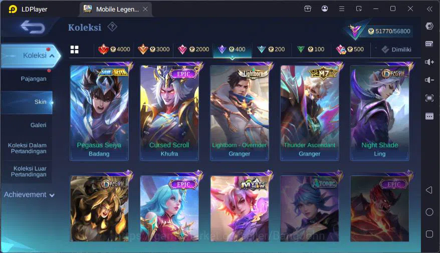 Mobile Legends: Bang Bang Accounts GLOBAL|Hero 80|Skin 199|Prime Granger,Sanrio Flory image 17