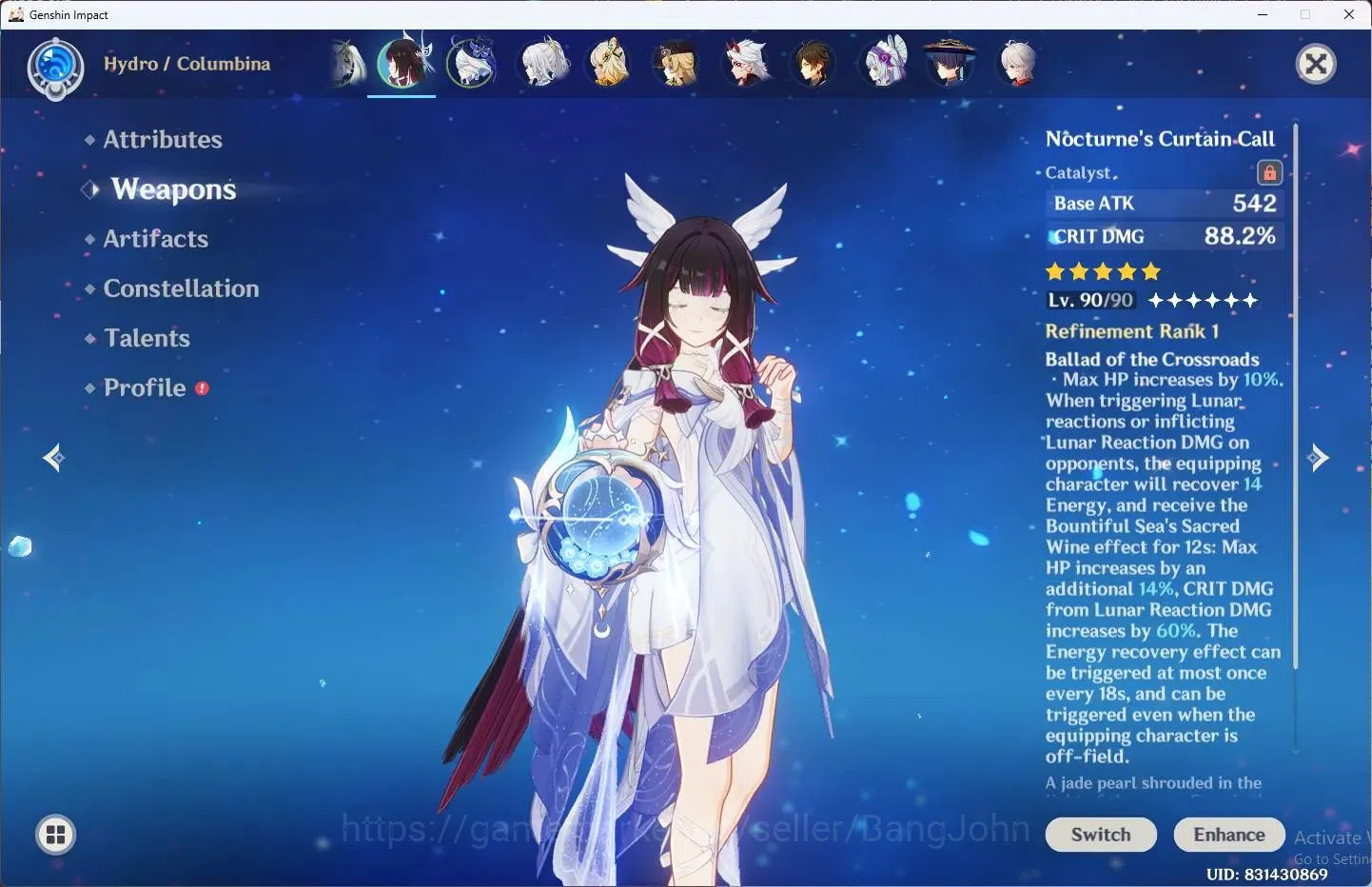 Genshin Impact Accounts ASIA | AR 60|28 Limit+7 Sign|Yae MikoC1,Neuvillett image 4
