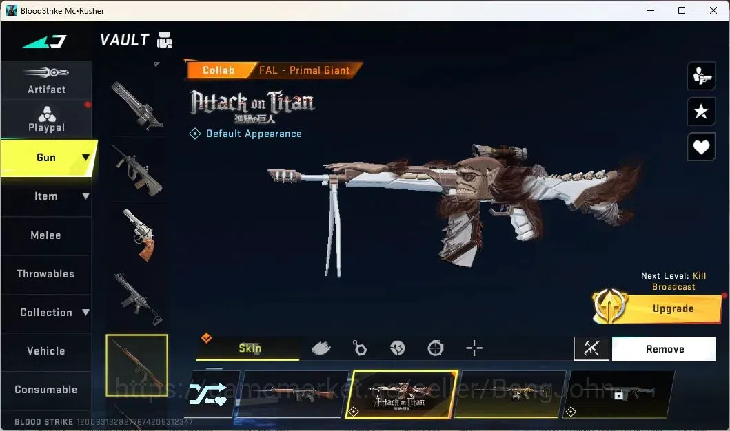 Blood Strike Accounts ASIA | COLLAB: TR JACK, AOT FAL | LIMITED RPK Verm image 10