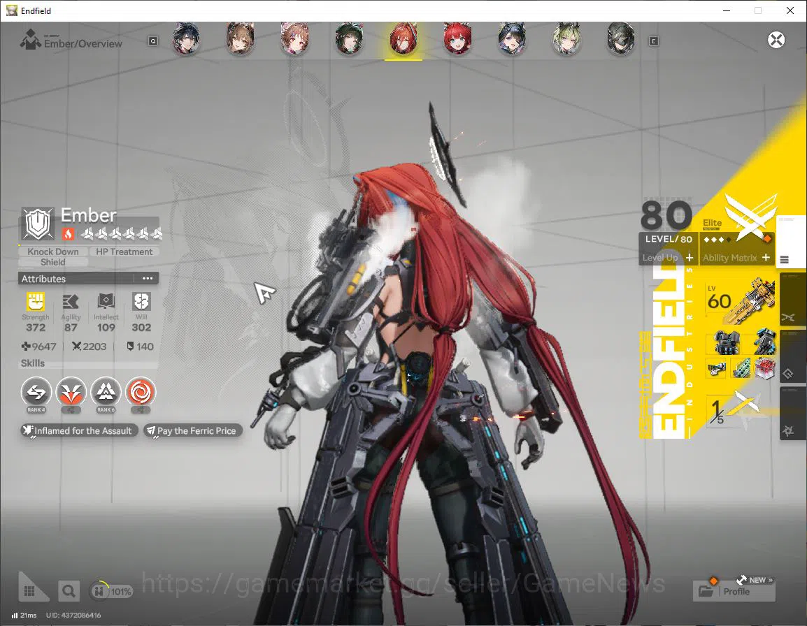 Arknights: Endfield Accounts ASIA|Lv56|SSR7(4Limit)+15(*6WP)|(Laevatain,ZhuangF image 16