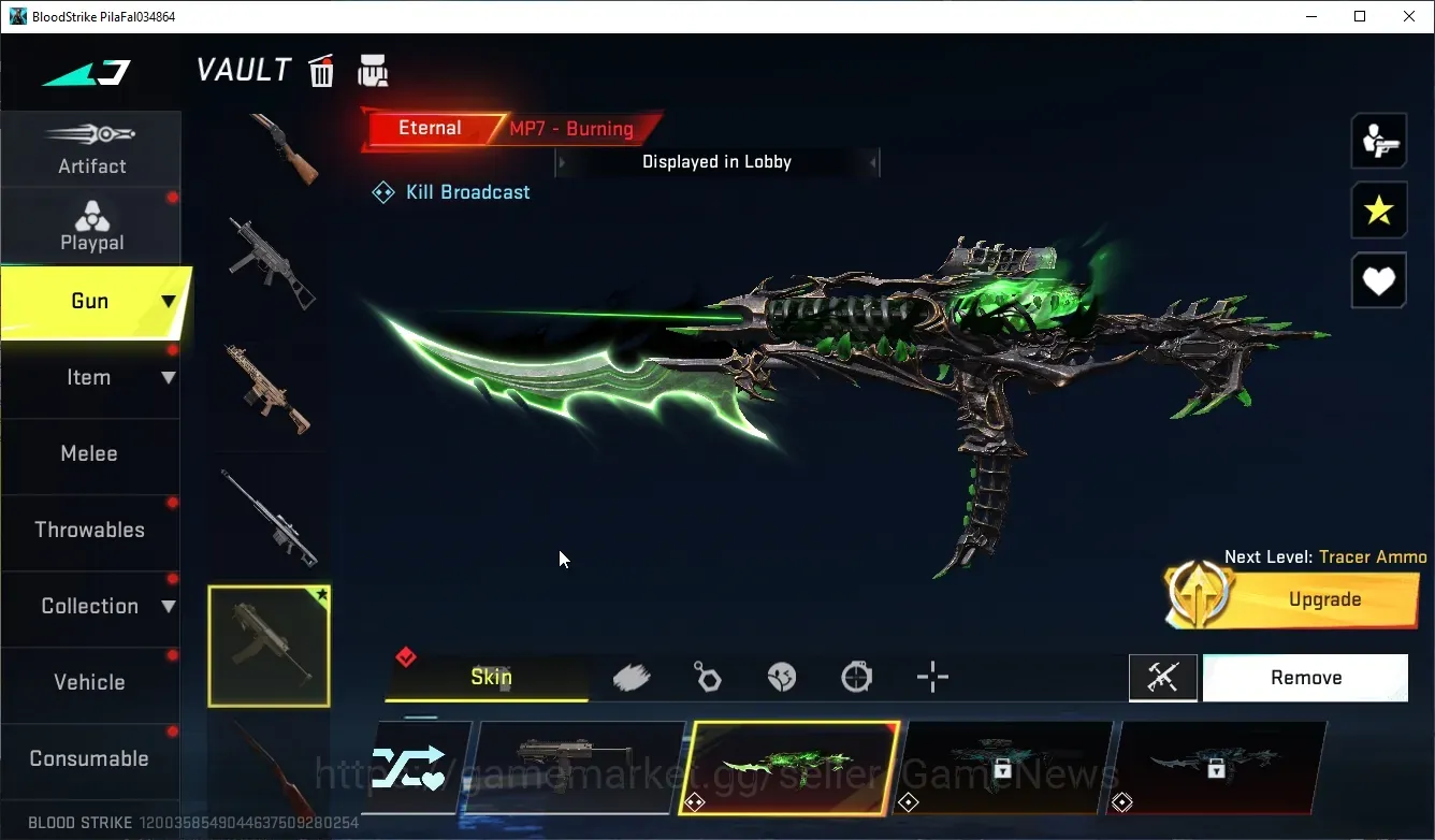 Blood Strike Accounts Collab Skin Asia|Eternal MP7-Burning Level 2|Ultra Kala-Crimson Verdict|5 Striker|Log NetEase|Take 1