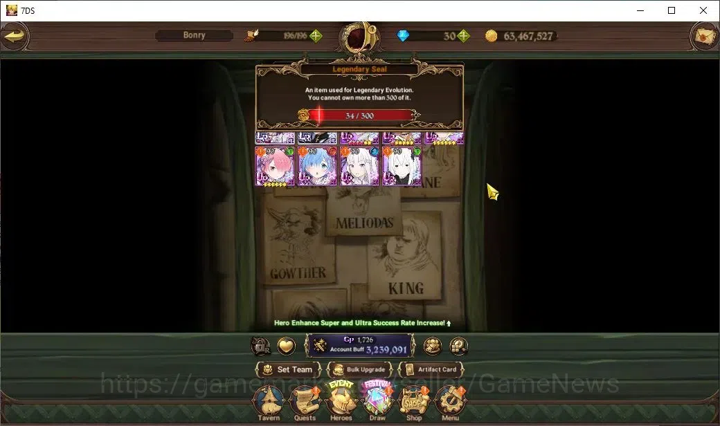 The Seven Deadly Sins: Grand Cross Accounts Global|3,2M CC|34 LS|5 LR+6 UR+Collab ReZero|SubaB image 4