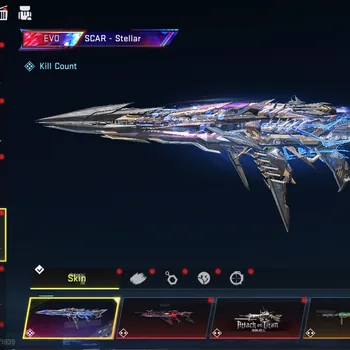 Blood Strike Accounts Collab Skin Asia|Evo SCAR-Stellar Lv5,Eternal Melee Claymore,Ethan AW,12 Eternal(Deluxe P90)|6Ultra