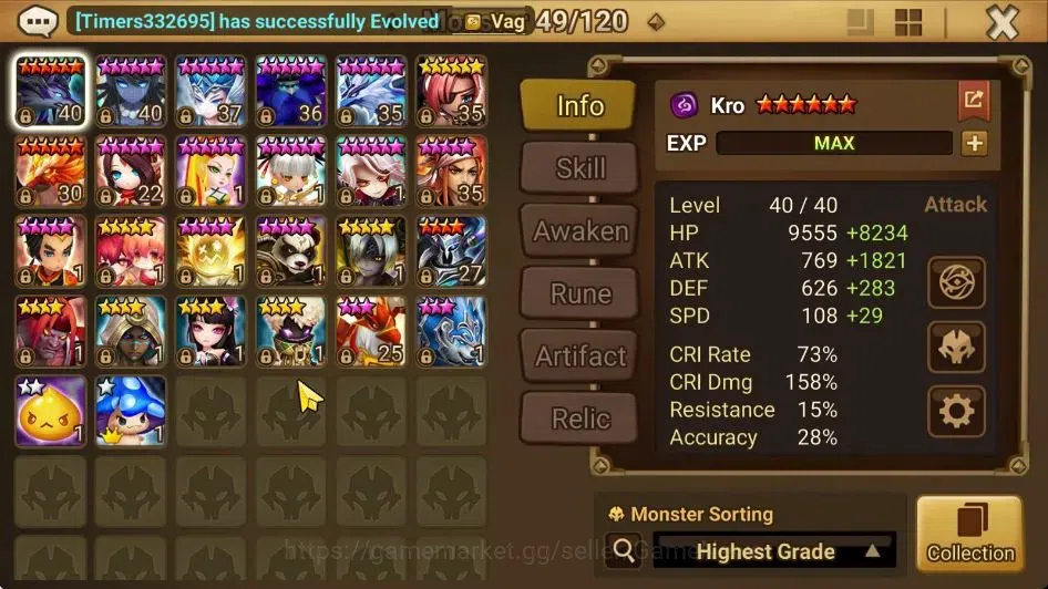 Summoners War: Sky Arena Accounts ASIA Lv 36|1 LD[Eleanor]|14 Total NB5[Feng Yan,Tar image 11